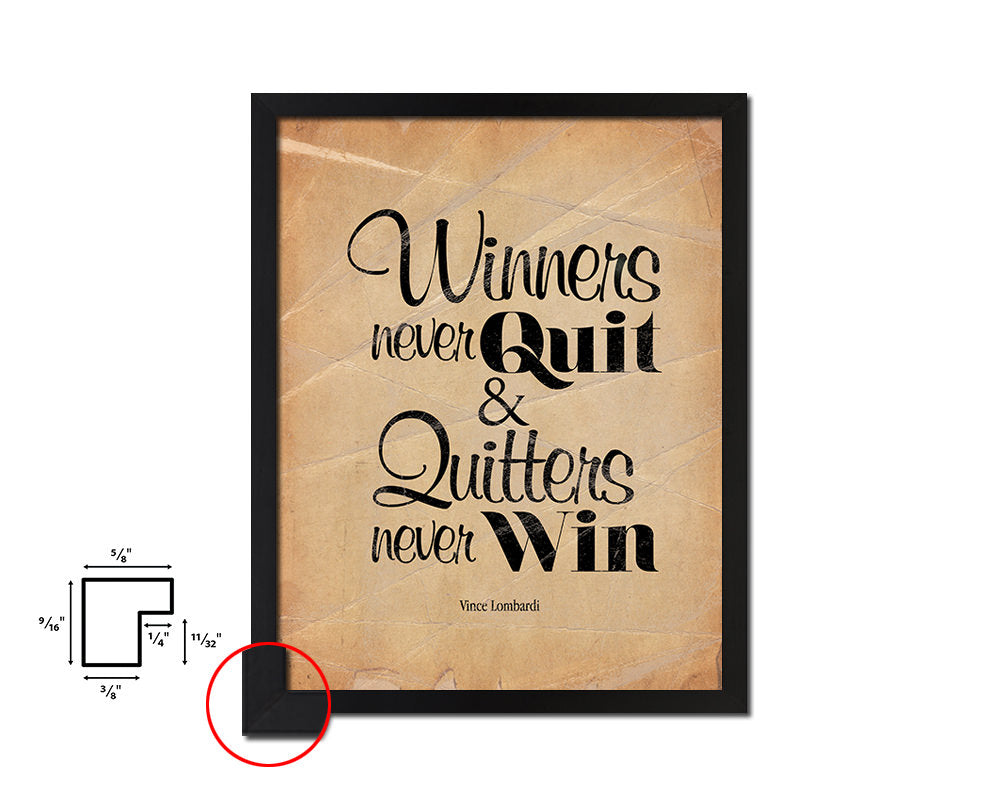 Winners Never Quit And Quitters Never Win Framed newest Wall Art Canvas