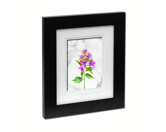 Bougainvillea Glabra Spectabilis Marble Texture Plants Art Wood Framed Print Wall Decor Gifts