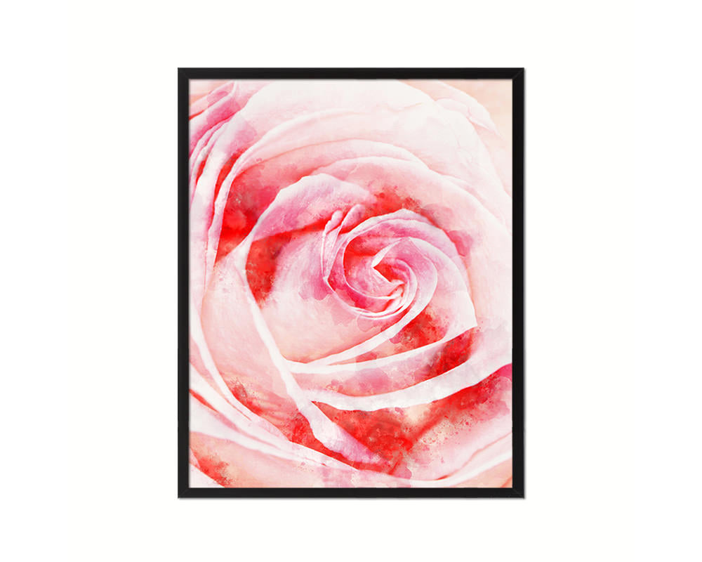 Rose Pink Flower Wood Framed Paper Print Wall Decor Art Gifts