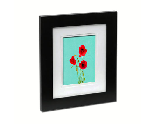 Poppy Colorful Plants Art Wood Framed Print Wall Decor Gifts