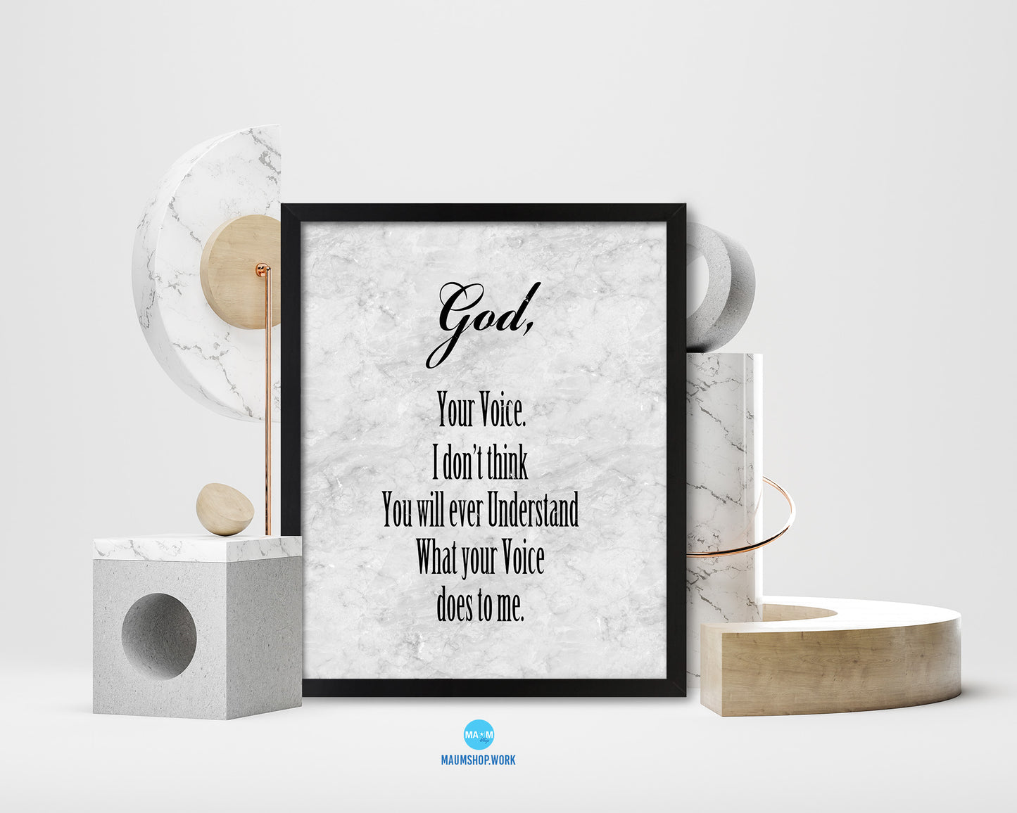 God Your Voice Bible Scripture Verse Framed Print Wall Art Decor Gifts