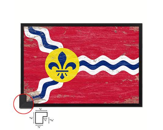 St Louis City Missouri State Shabby Chic Flag Framed Prints Decor Wall Art Gifts