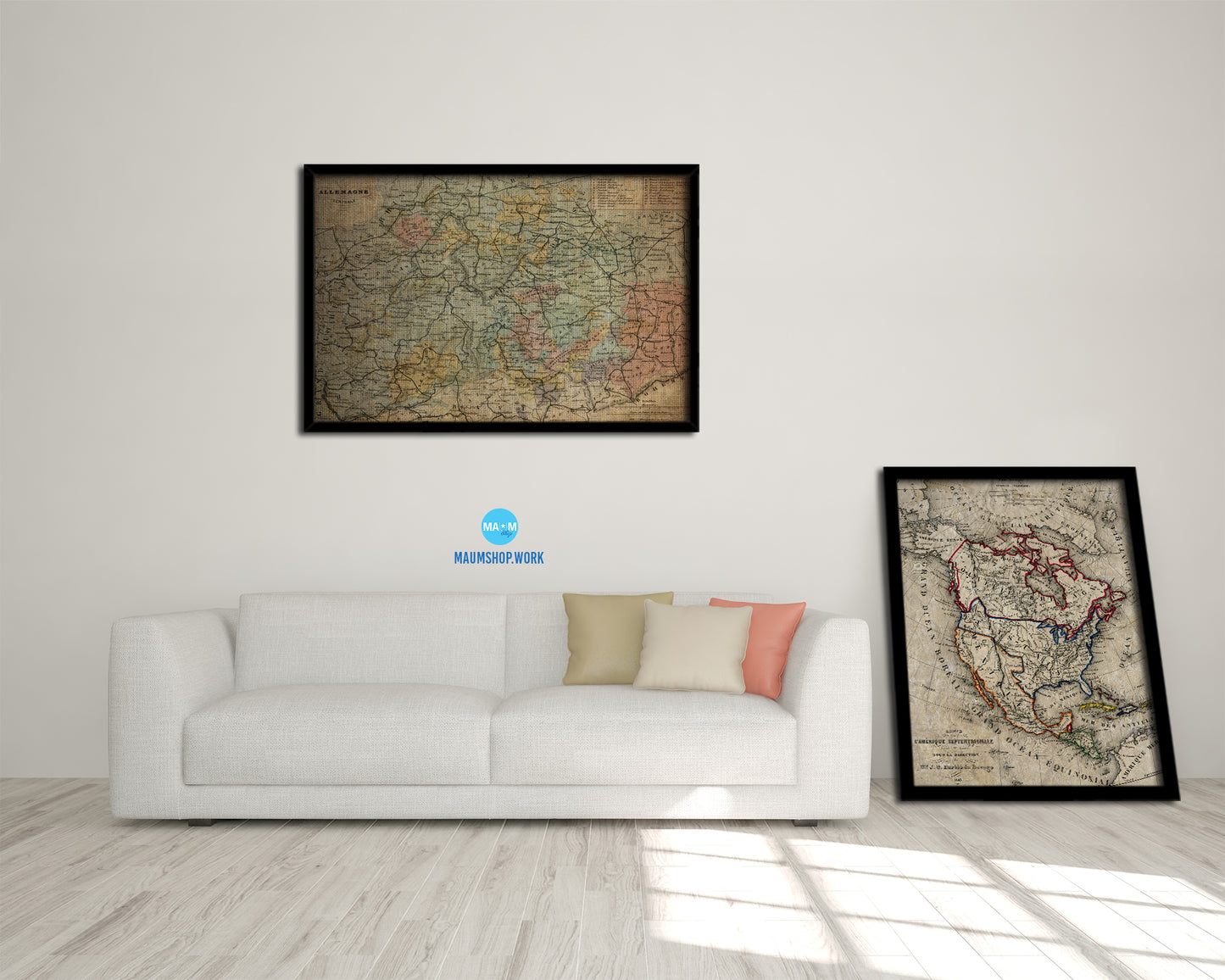 Germany Vintage Map Framed Print Art Wall Decor Gifts