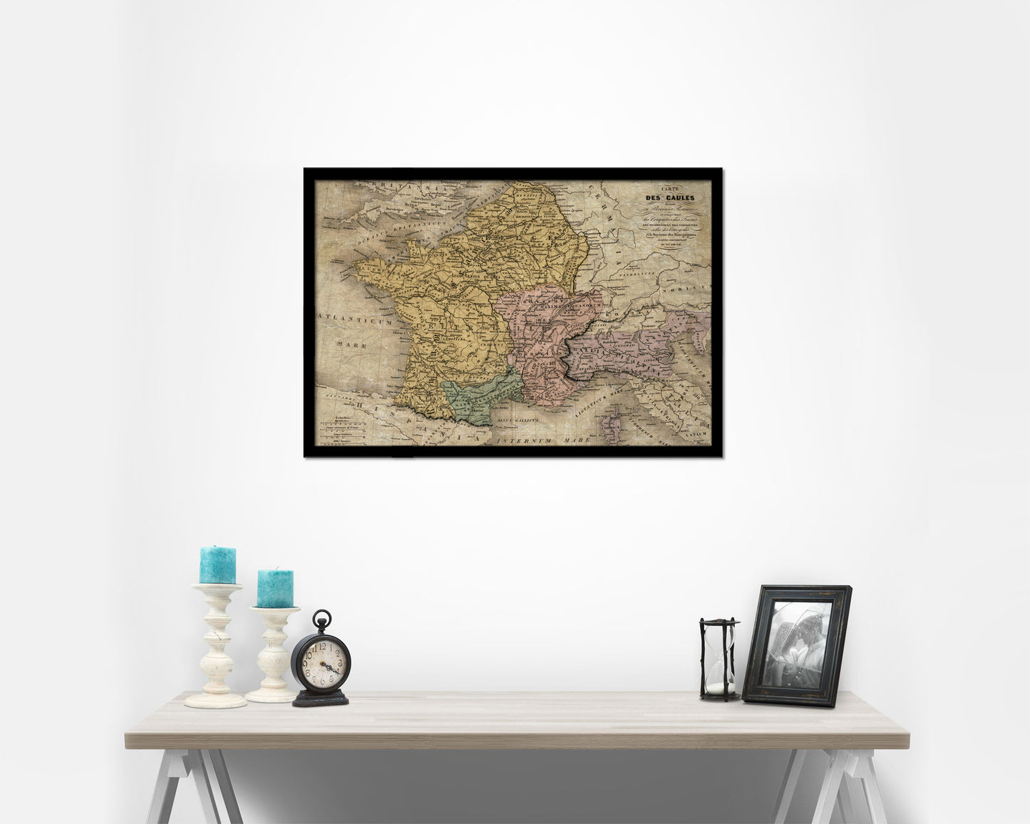 France Historical Map Framed Print Art Wall Decor Gifts