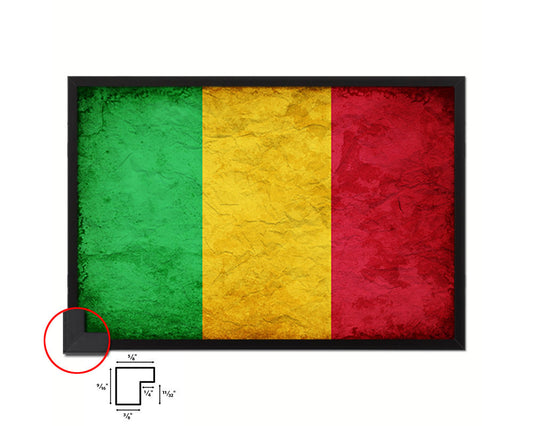 Mali Country Vintage Flag Wood Framed Print Wall Art Decor Gifts