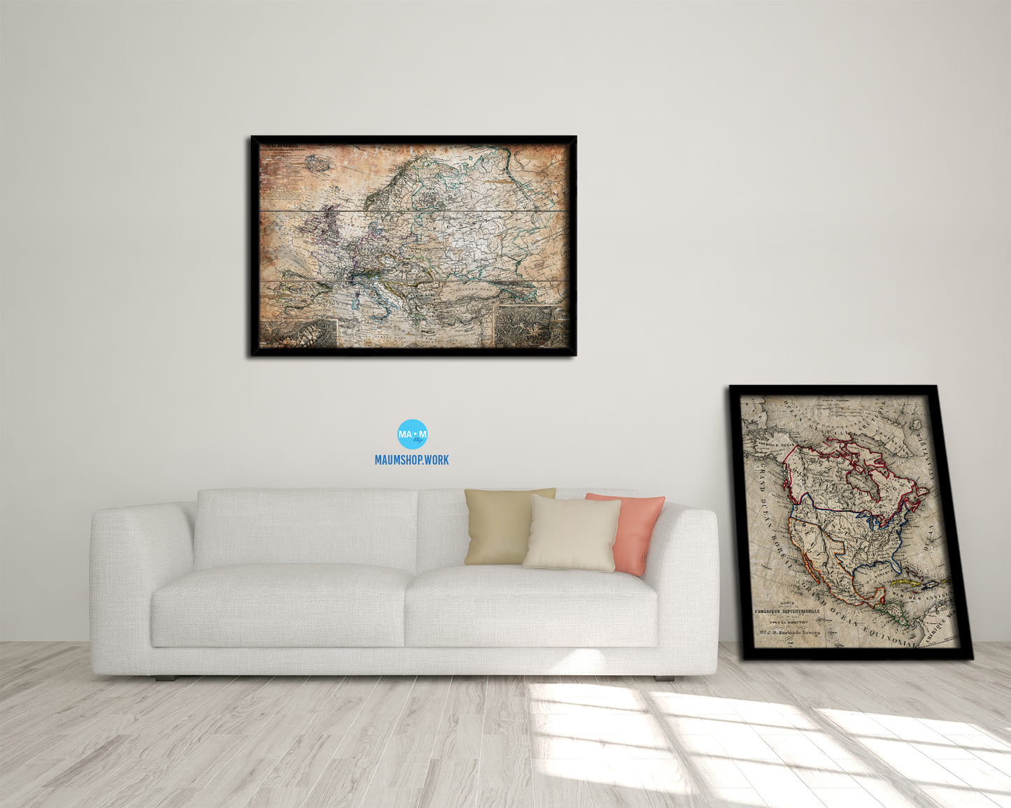 Europe 1872 Antique Map Framed Print Art Wall Decor Gifts