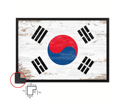 Korea Shabby Chic Country Flag Wood Framed Print Wall Art Decor Gifts