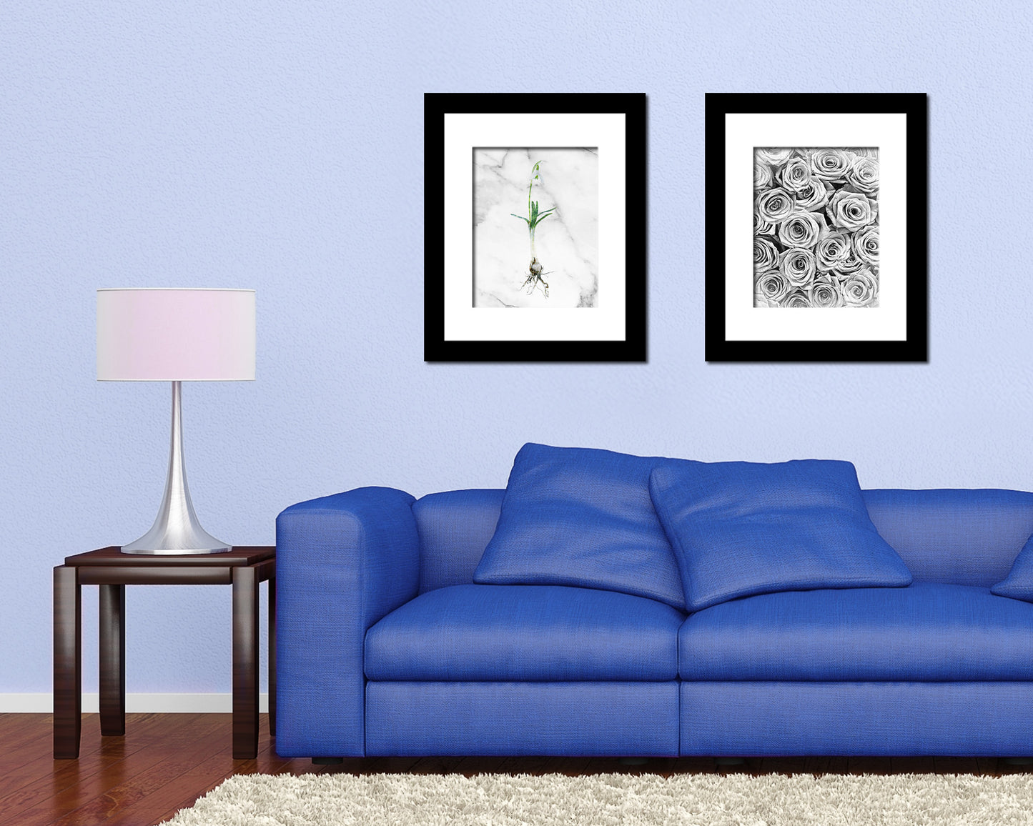 Snowdrop Galanthus Nivalis Marble Texture Plants Art Wood Framed Print Wall Decor Gifts