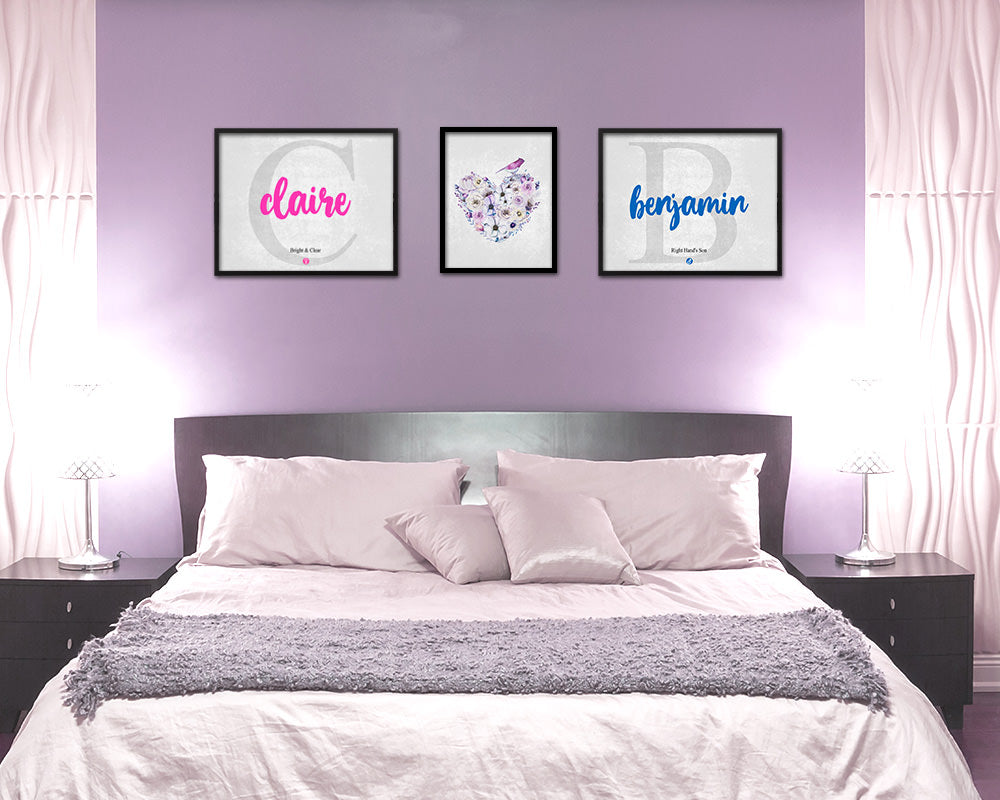 Claire Personalized Biblical Name Plate Art Framed Print Kids Baby Room Wall Decor Gifts