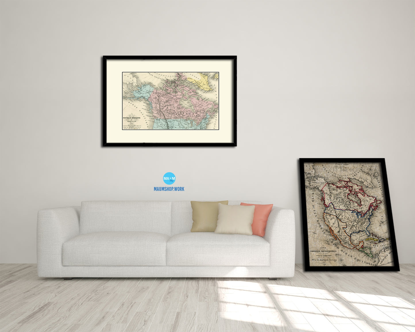 Canada and Alaska 1860 Old Map Framed Print Art Wall Decor Gifts