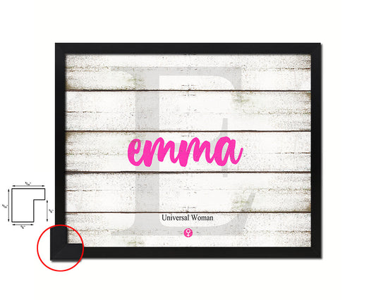 Emma Personalized Biblical Name Plate Art Framed Print Kids Baby Room Wall Decor Gifts