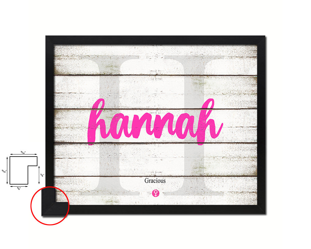 Hannah Personalized Biblical Name Plate Art Framed Print Kids Baby Room Wall Decor Gifts