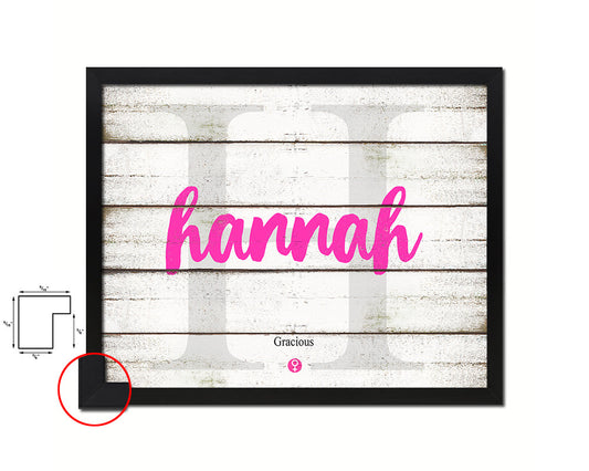 Hannah Personalized Biblical Name Plate Art Framed Print Kids Baby Room Wall Decor Gifts