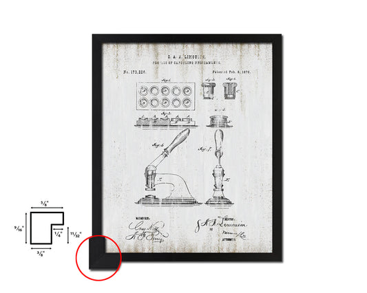 Capsuling Medicines Pharmacist Vintage Patent Artwork Black Frame Print Gifts