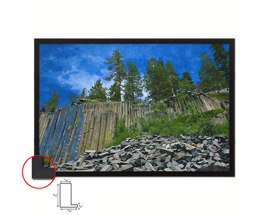 Devil's Postpile National Monument Landscape Painting Print Art Frame Home Wall Decor Gifts