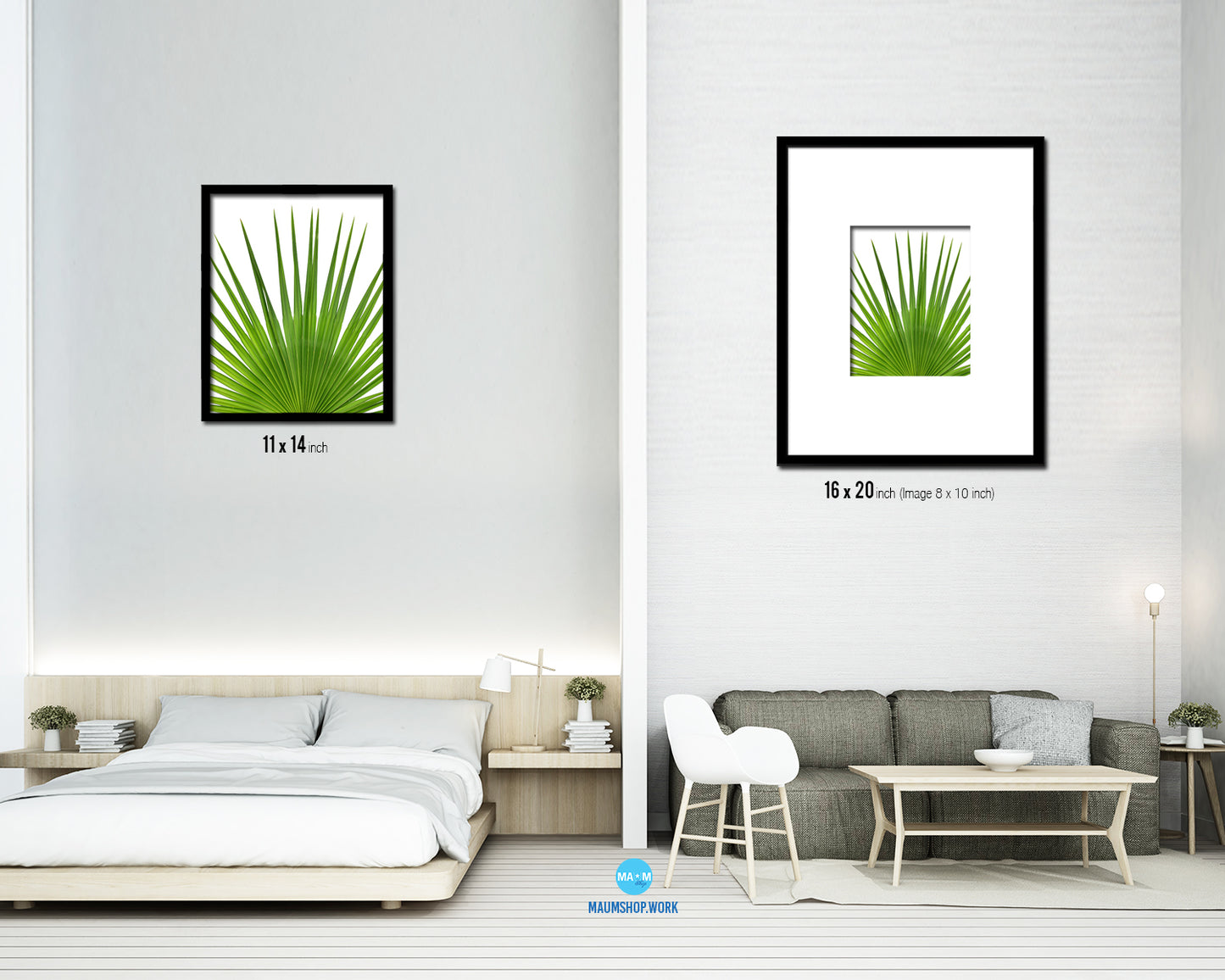 Palm Tropical Leaf Framed Print Sign Decor Wall Art Gifts