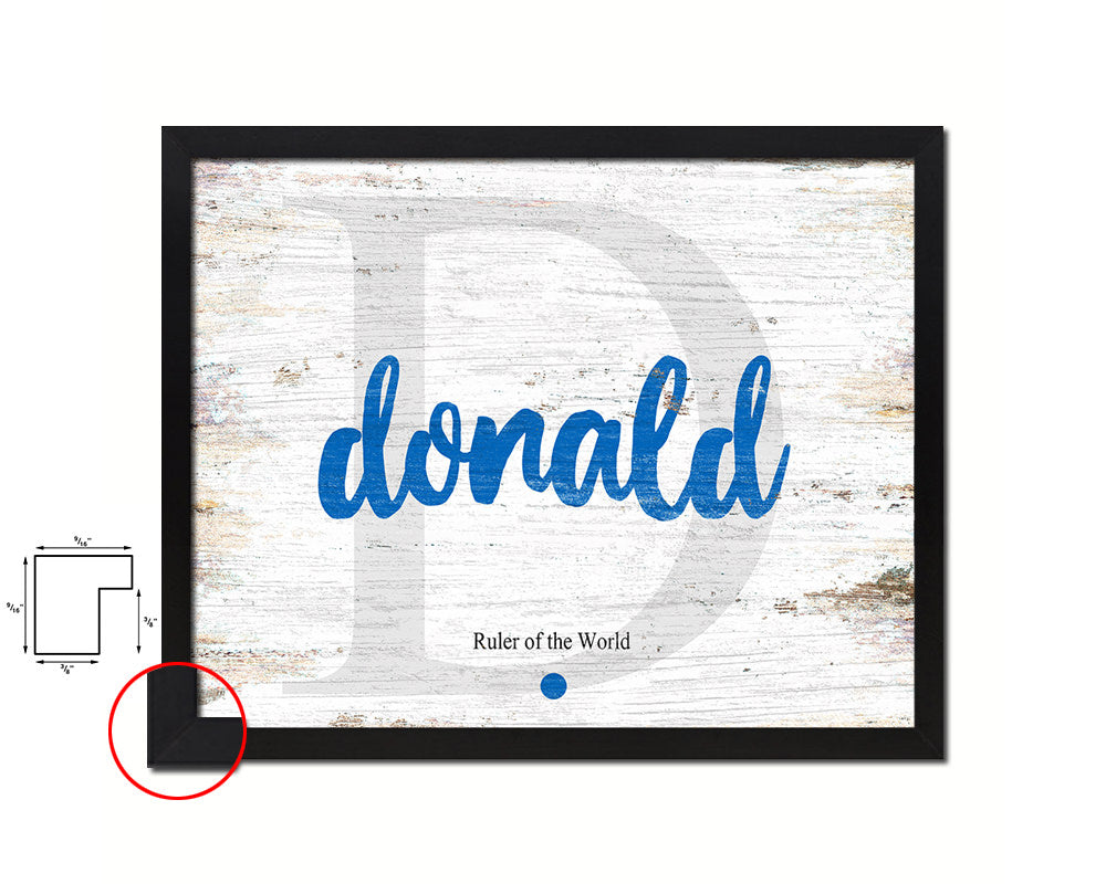 Donald Personalized Biblical Name Plate Art Framed Print Kids Baby Room Wall Decor Gifts