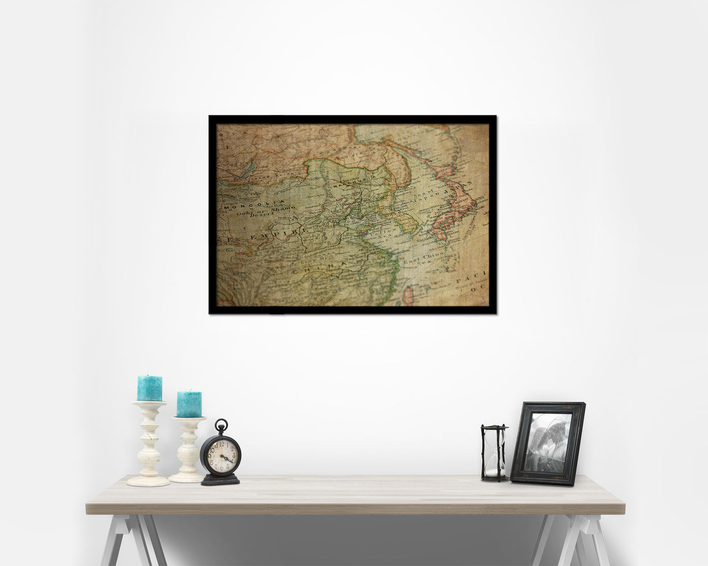 Europe and Asia Vintage Map Framed Print Art Wall Decor Gifts