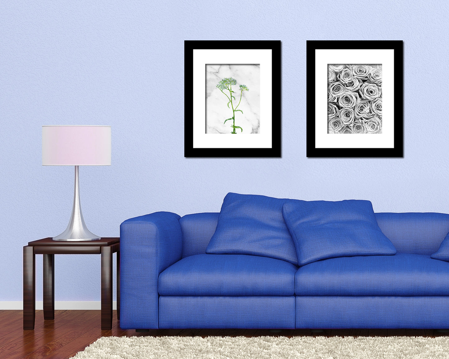 Queen Anne's Lace Marble Texture Plants Art Wood Framed Print Wall Decor Gifts