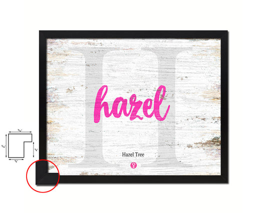 Hazel Personalized Biblical Name Plate Art Framed Print Kids Baby Room Wall Decor Gifts