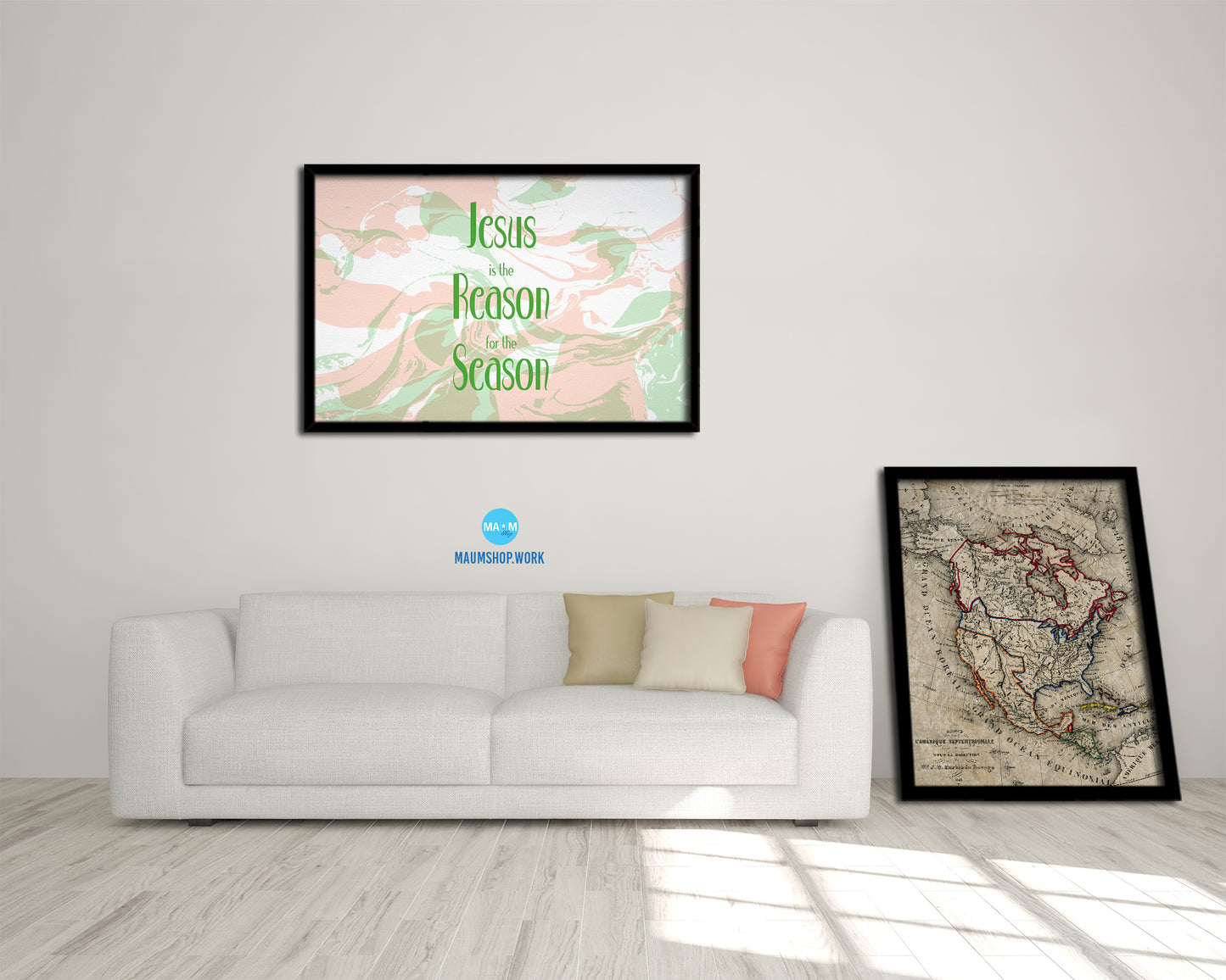 Jesus is the reason for the season Quote Framed Print Wall Decor Art Gifts