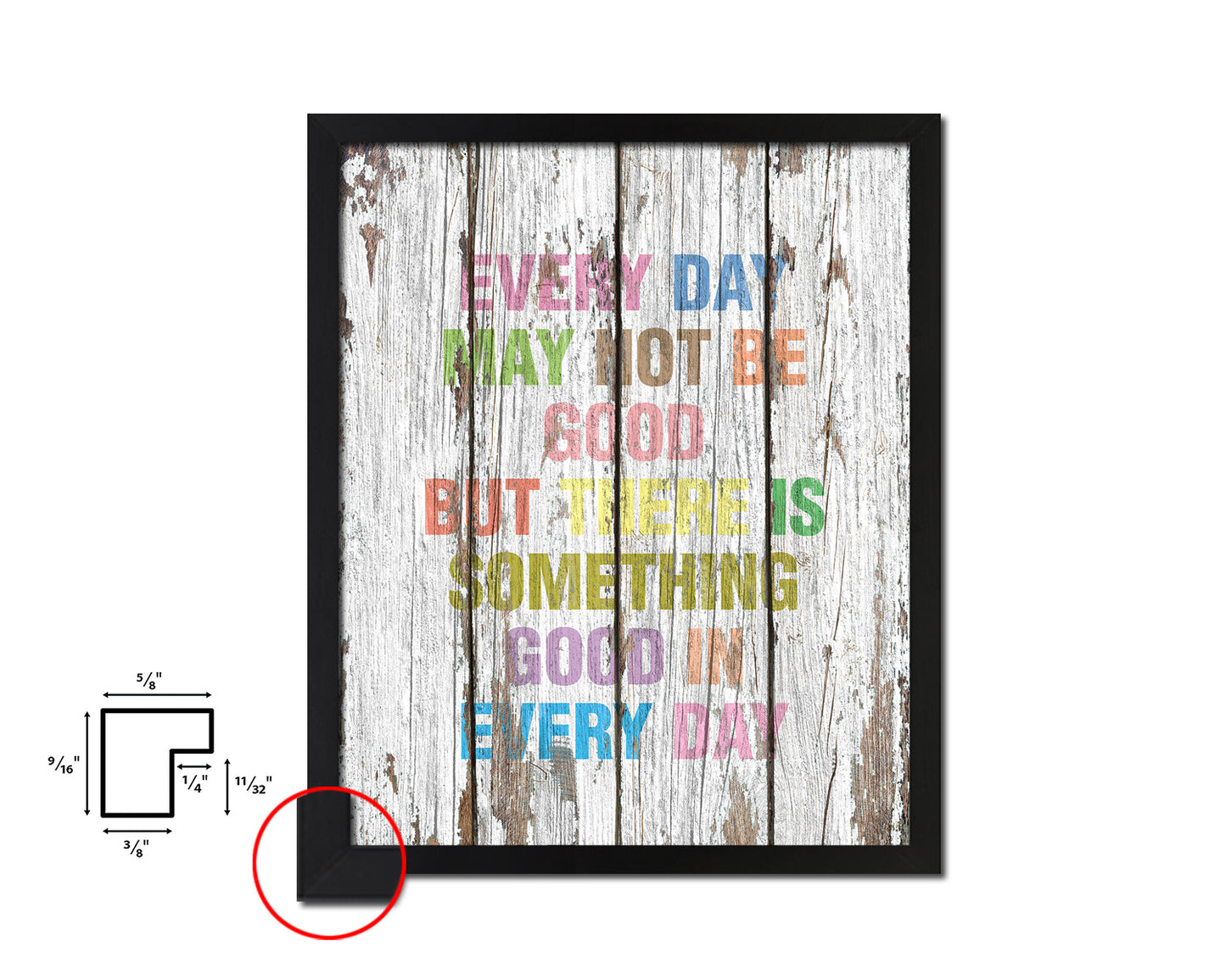 Every day may not be good Quote Wood Framed Print Home Decor Wall Art Gifts