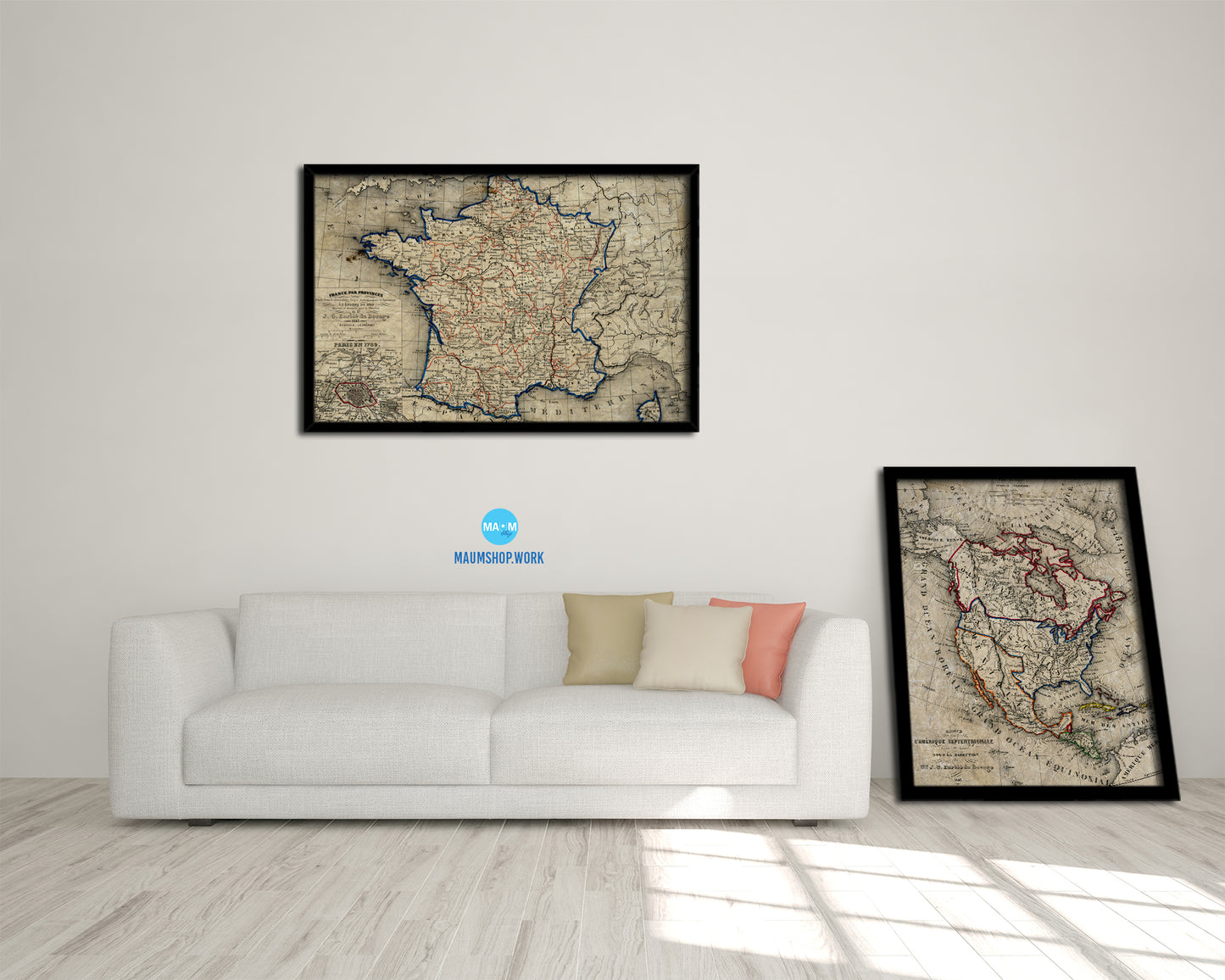 France 1789 Historical Map Framed Print Art Wall Decor Gifts