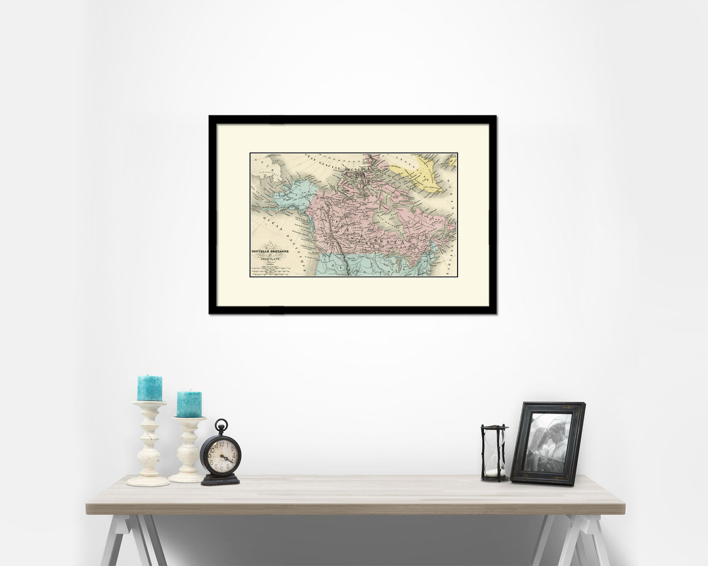 Canada and Alaska 1860 Old Map Framed Print Art Wall Decor Gifts