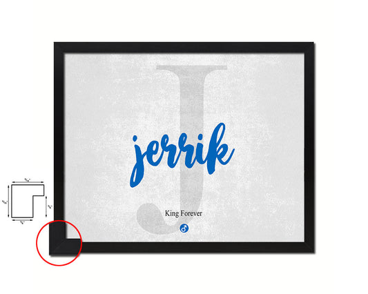 Jerrik Personalized Biblical Name Plate Art Framed Print Kids Baby Room Wall Decor Gifts