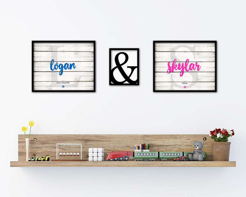 Logan Personalized Biblical Name Plate Art Framed Print Kids Baby Room Wall Decor Gifts