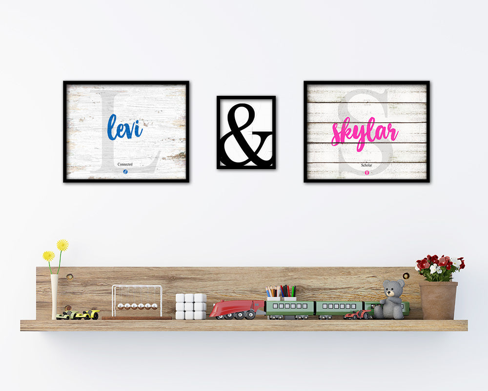 Levi Personalized Biblical Name Plate Art Framed Print Kids Baby Room Wall Decor Gifts