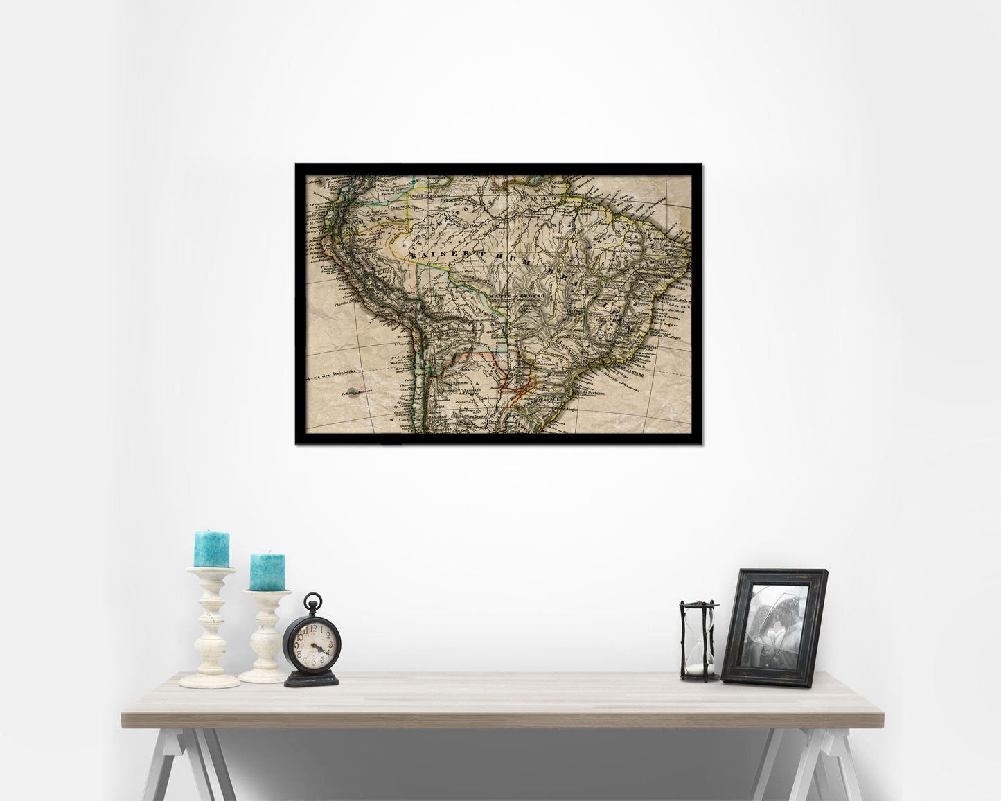 South America Stieler Brazil 1875 Historical Map Framed Print Art Wall Decor Gifts