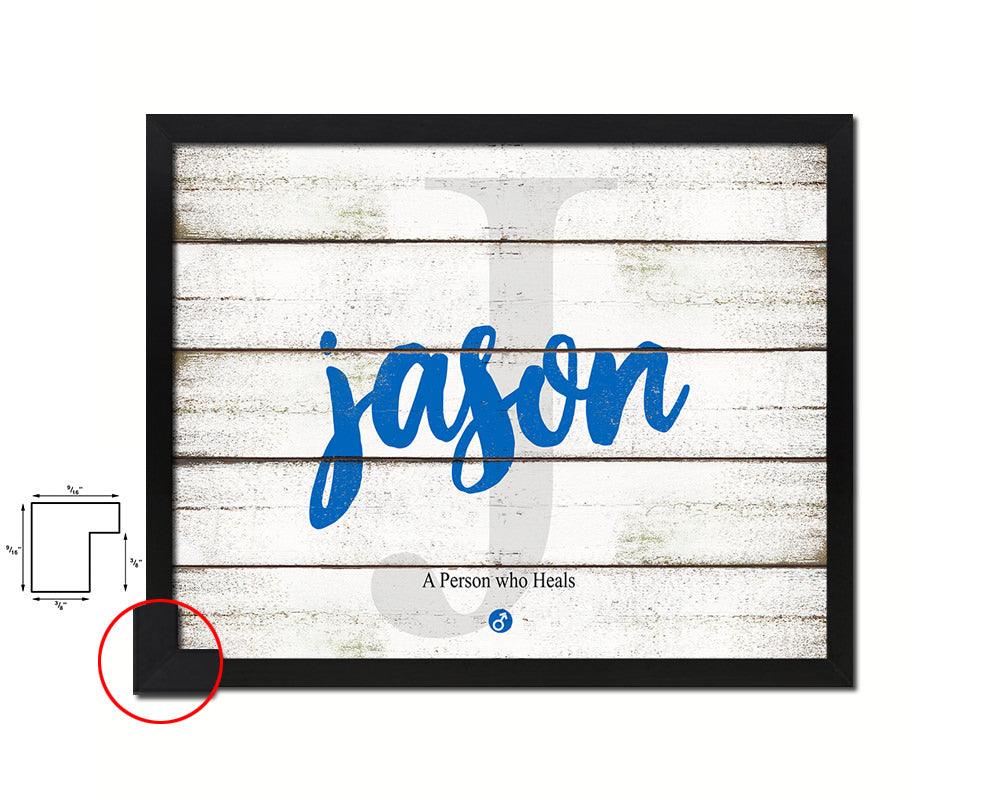 Jason Personalized Biblical Name Plate Art Framed Print Kids Baby Room Wall Decor Gifts