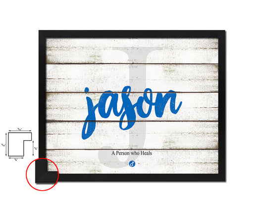 Jason Personalized Biblical Name Plate Art Framed Print Kids Baby Room Wall Decor Gifts