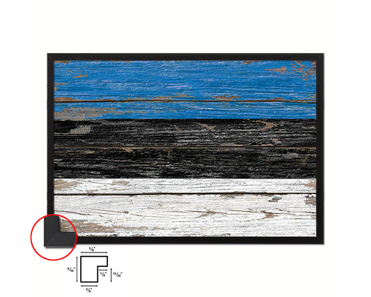 Estonia Country Wood Rustic National Flag Wood Framed Print Wall Art Decor Gifts