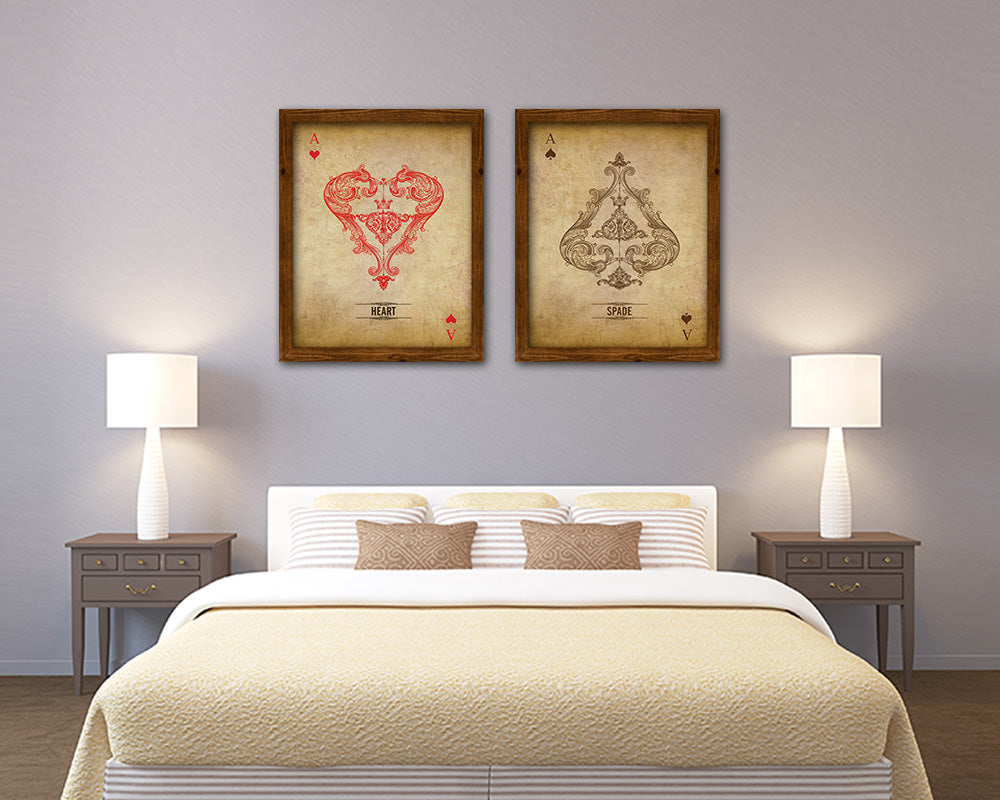 Clover Ace Cards Fine Art Paper Prints Wood Framed Wall Art Decor Gifts