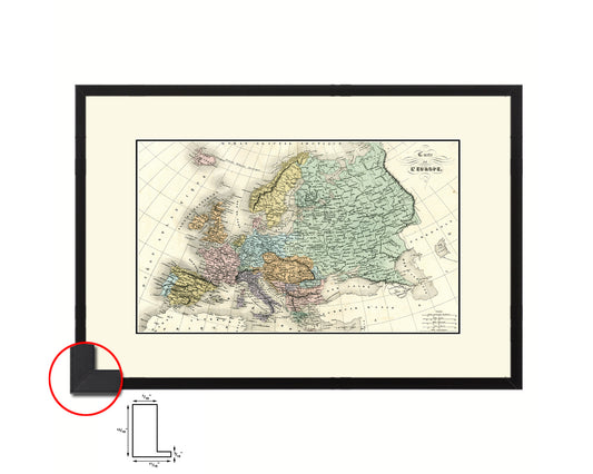 Europe Germany 1908 Old Map Framed Print Art Wall Decor Gifts