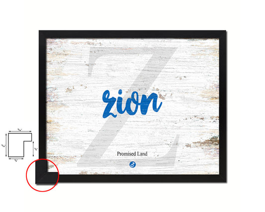 Zack Personalized Biblical Name Plate Art Framed Print Kids Baby Room Wall Decor Gifts