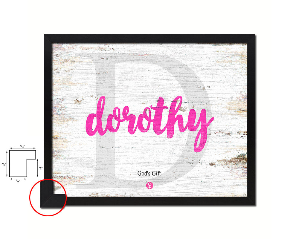 Dorothy Personalized Biblical Name Plate Art Framed Print Kids Baby Room Wall Decor Gifts