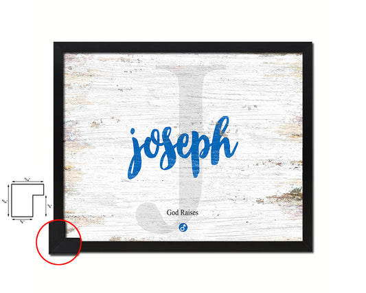 Joseph Personalized Biblical Name Plate Art Framed Print Kids Baby Room Wall Decor Gifts