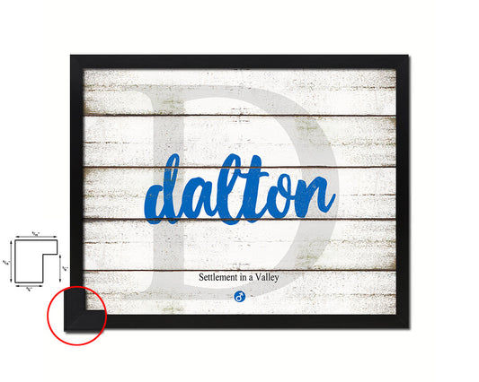 Dalton Personalized Biblical Name Plate Art Framed Print Kids Baby Room Wall Decor Gifts