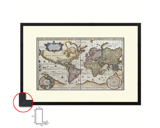 World Historical Map Framed Print Art Wall Decor Gifts