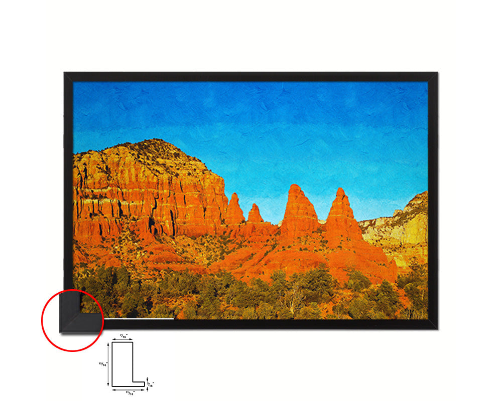 Sedona Arizona Redstone Cliffs Landscape Painting Print Art Frame Home Wall Decor Gifts