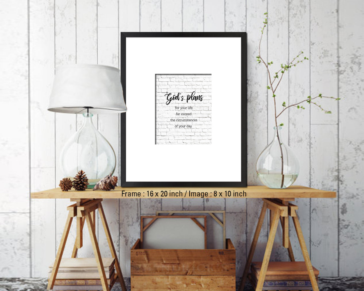 God's plans for your life far exceed the circumstances Quote Wood Framed Print Home Decor Wall Art Gifts