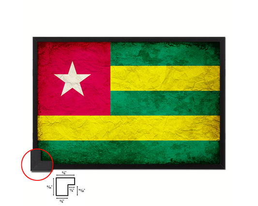 Togo Country Vintage Flag Wood Framed Print Wall Art Decor Gifts