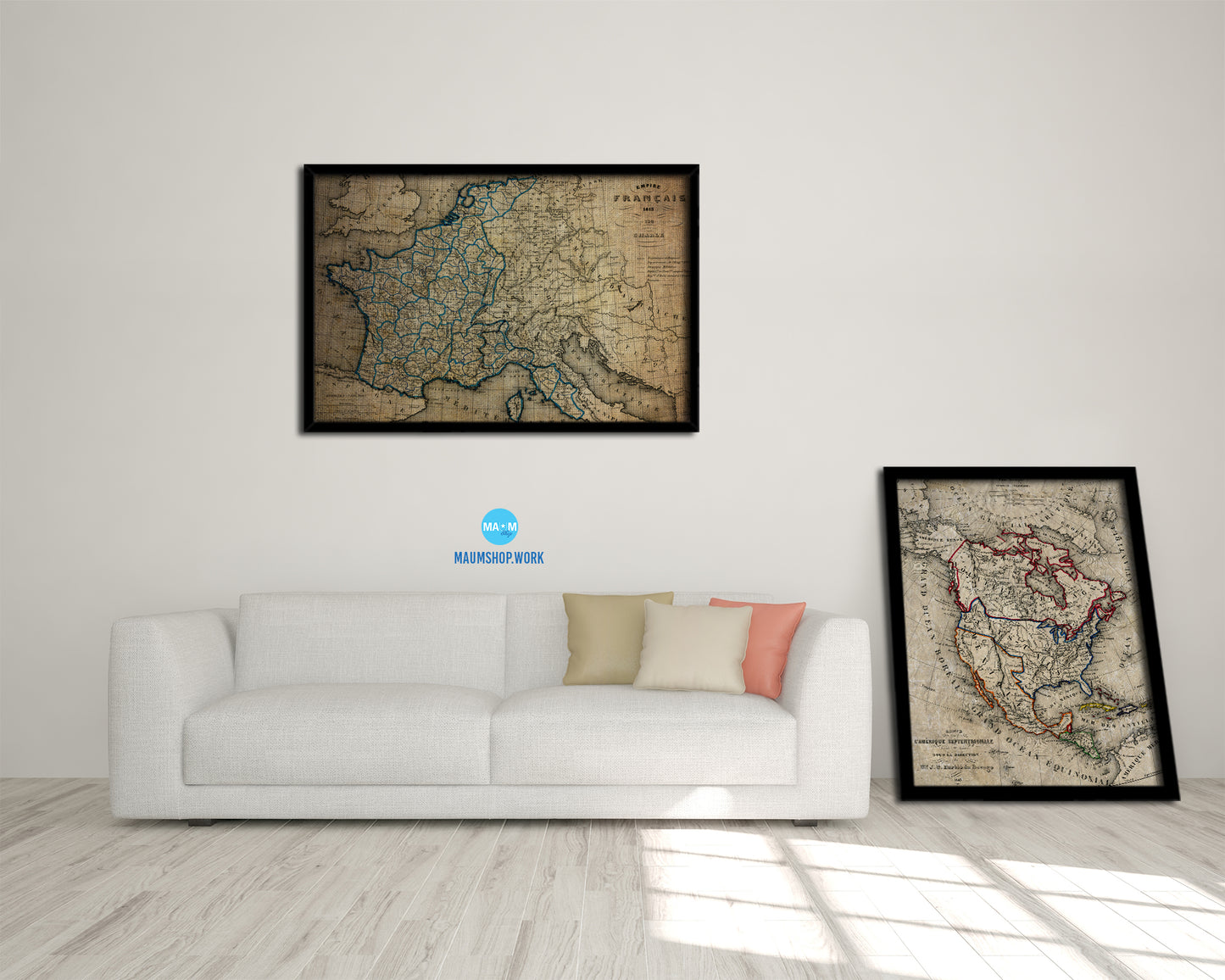 France at the time of the Revolution 1846 Vintage Map Framed Print Art Wall Decor Gifts