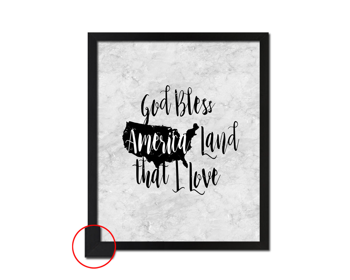 God bless America land that I love Bible Scripture Verse Framed Print Wall Art Decor Gifts