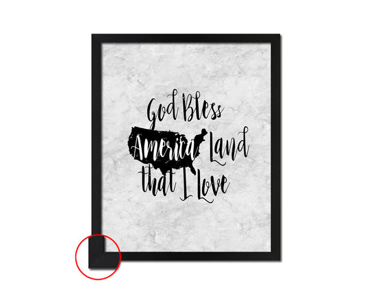 God bless America land that I love Bible Scripture Verse Framed Print Wall Art Decor Gifts