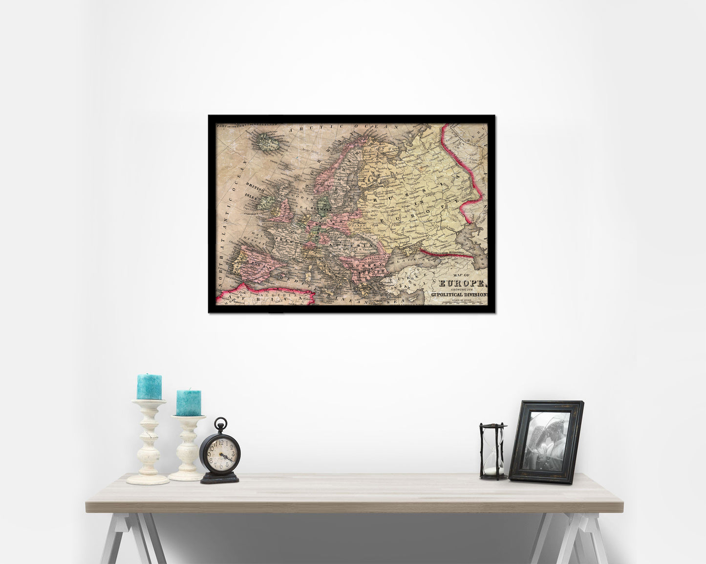 Europe 1870 Historical Map Framed Print Art Wall Decor Gifts