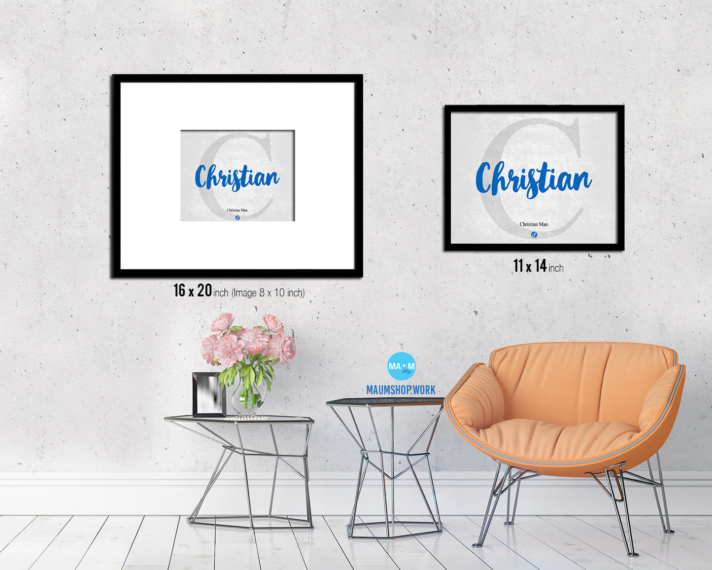 Christian Personalized Biblical Name Plate Art Framed Print Kids Baby Room Wall Decor Gifts